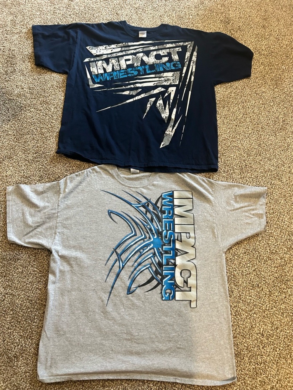 Gildan Impact Wrestling Graphic Tees - Navy & Gray M43. 2xl this price is for 2
